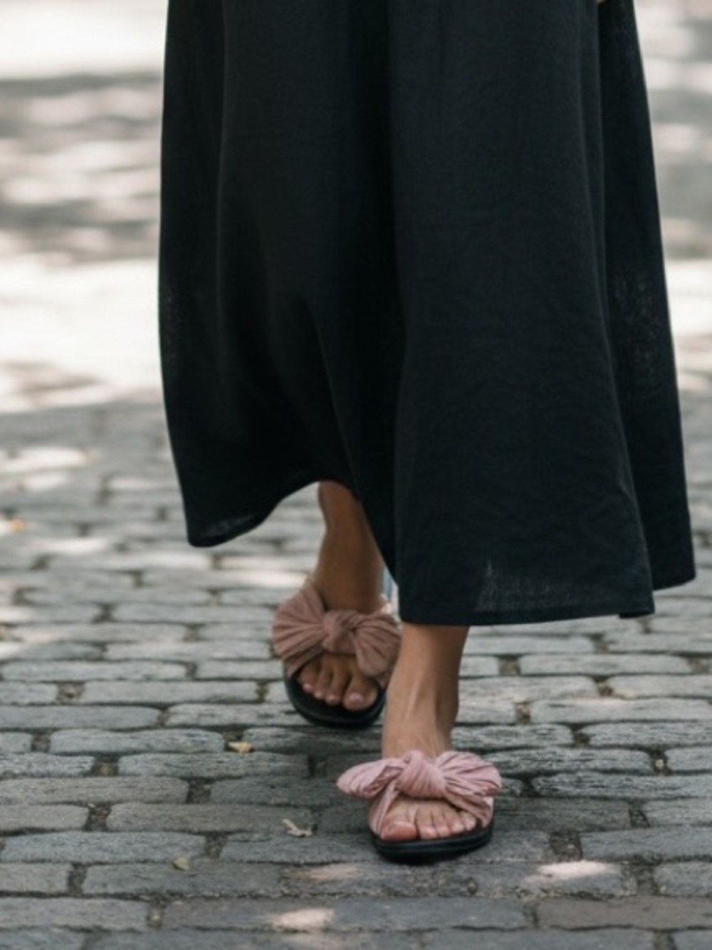 Blush Pink Ribbon Bowed Sandals- 12